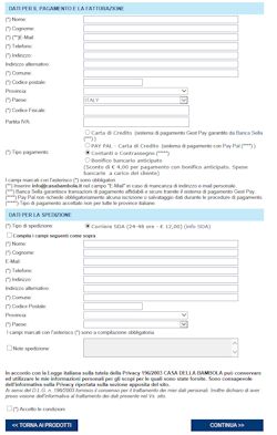 Scheda da compilare